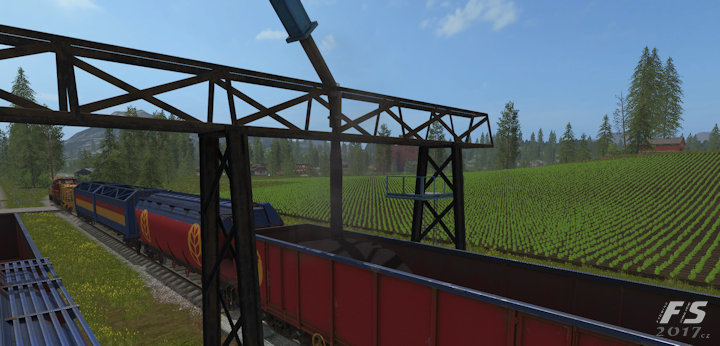 nakládání úrody na vlak