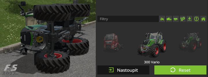 traktor v poněkud nestandardní poloze