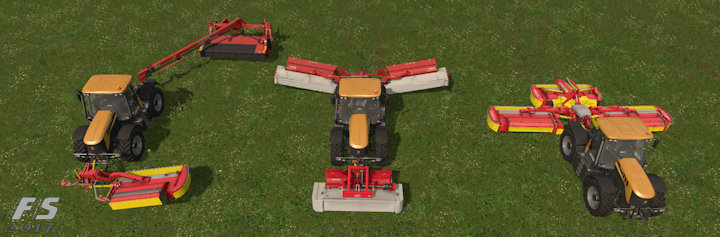 sekací stroje ve hře Farming simulator 2017